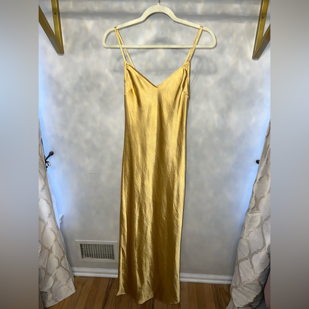 GOLD SATIN DRESS